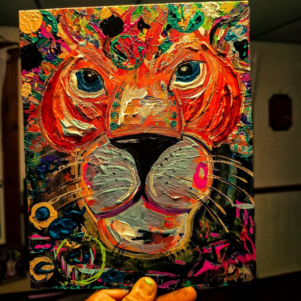 Lion acrylic painting